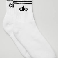 Unisex Half-Crew Sock – White