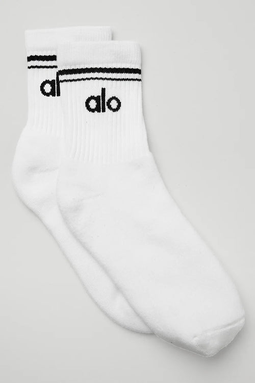 Unisex Half-Crew Sock – White