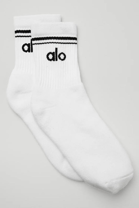 Unisex Half-Crew Sock – White