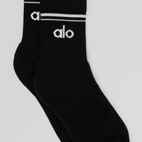 Unisex Half-Crew Sock – Black