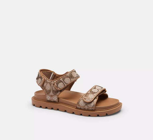 Brynn Sandal In Crystal Signature Jacquard