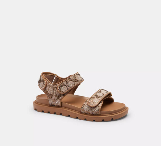 Brynn Sandal In Crystal Signature Jacquard