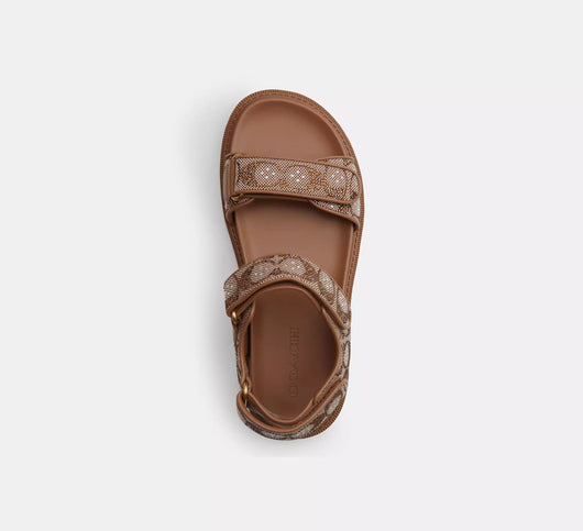 Brynn Sandal In Crystal Signature Jacquard