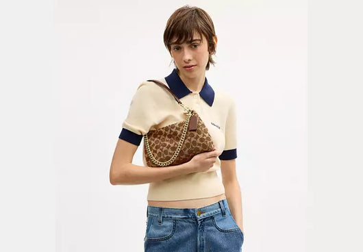 Teri Shoulder Bag In Signature Beaded Satin