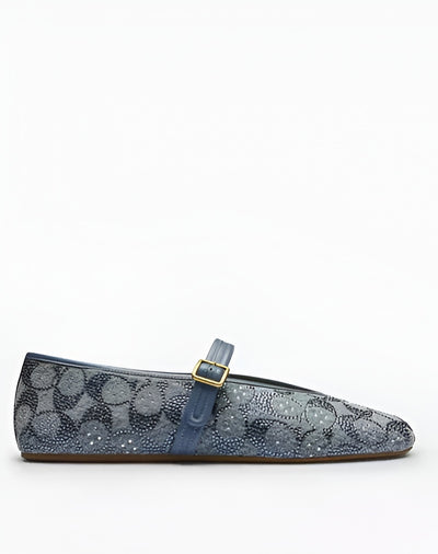 Mary Jane In Crystal Signature Denim