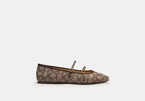Double Buckle Mary Jane In Signature Jacquard