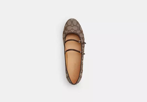 Double Buckle Mary Jane In Signature Jacquard