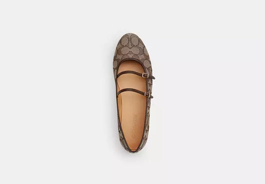 Double Buckle Mary Jane In Signature Jacquard